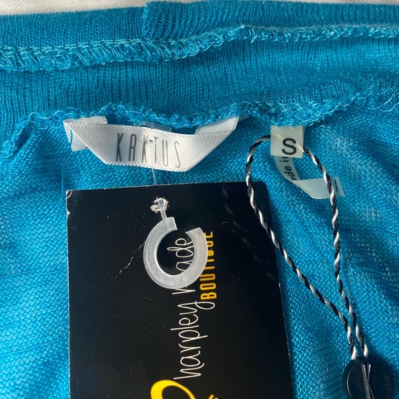 Turquoise & White Knit Sleeveless Vest / Cardigan Women’s Large by Kaktus - Picture 9 of 13